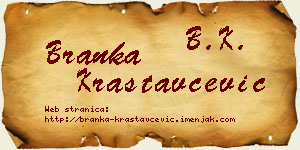 Branka Krastavčević vizit kartica
